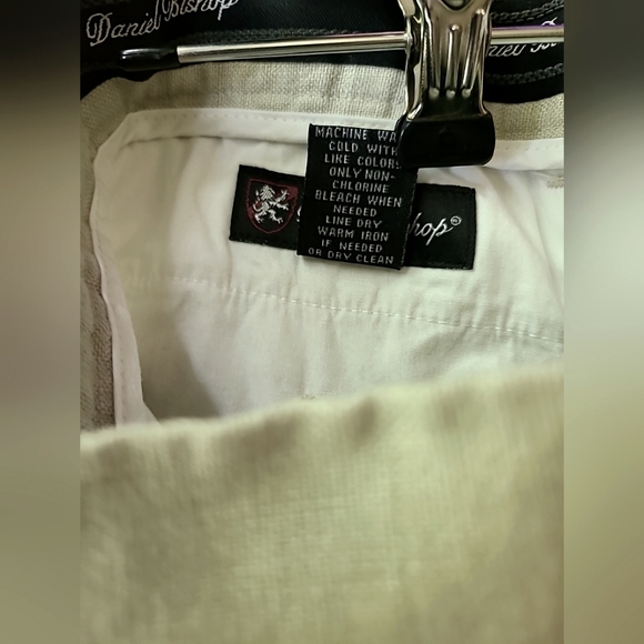 Daniel Bishop Shorts Men's 38 Tan 100% Linen Flat Front Stay Tucked Waistband - Picture 9 of 9